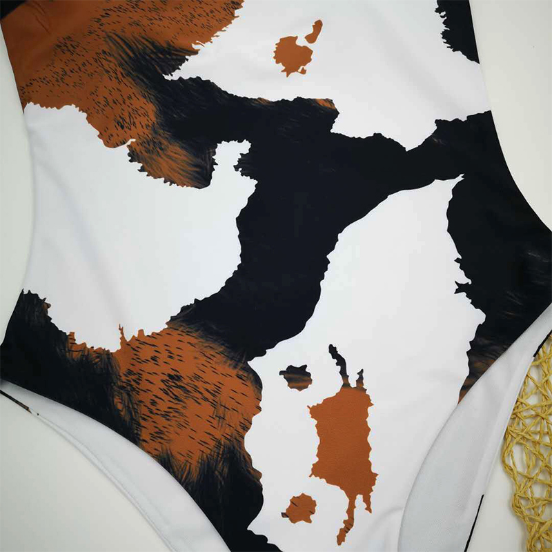 Summer Vintage print swimsuit Sexy high cut bodysuit one piece suits Swimwear women Monokini Beach wear Bella Mia